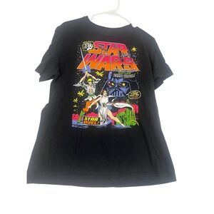 Star Wars Mad Engine Black Graphic Tee Retro Comic Star Duel Mens Medium M
